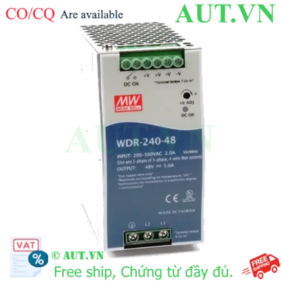 Ảnh của Bộ nguồn Meanwell WDR-240-48 (48V 240W 5A)