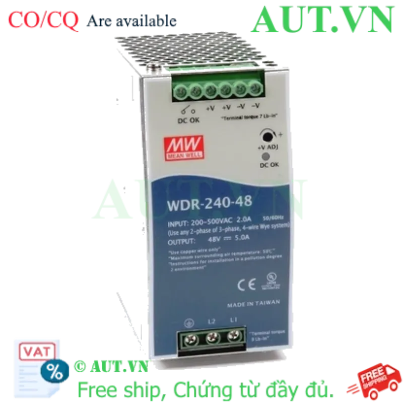 Ảnh của Bộ nguồn Meanwell WDR-240-48 (48V 240W 5A)