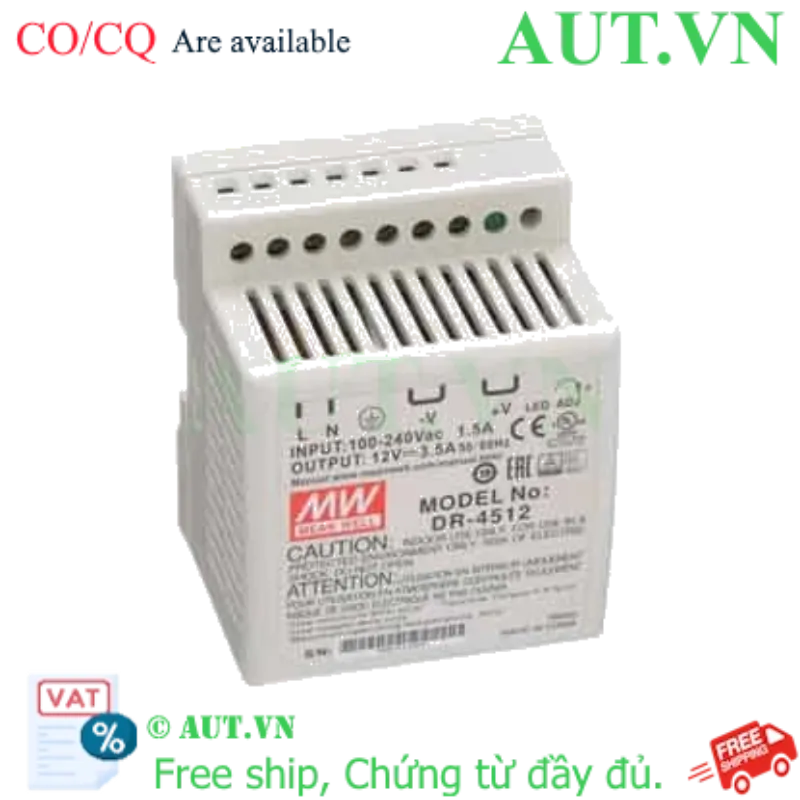 Ảnh của Bộ chuyển đổi nguồn 45W DR-45 series MEAN WELL DR-4512 