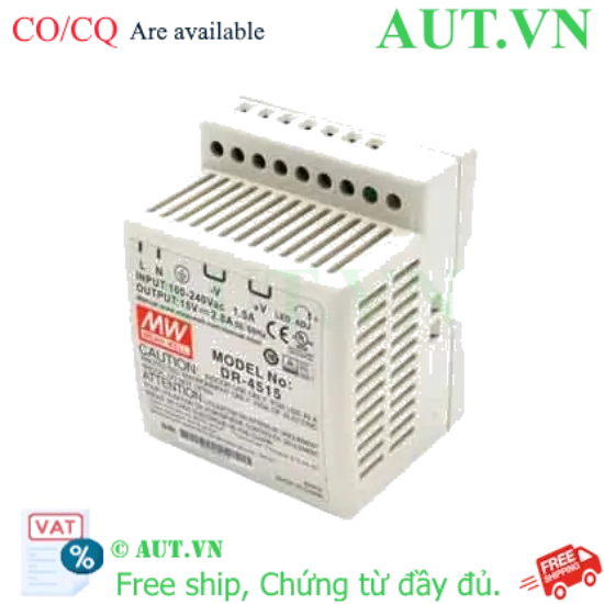 Ảnh của Bộ chuyển đổi nguồn 45W DR-45 series MEAN WELL DR-4515 