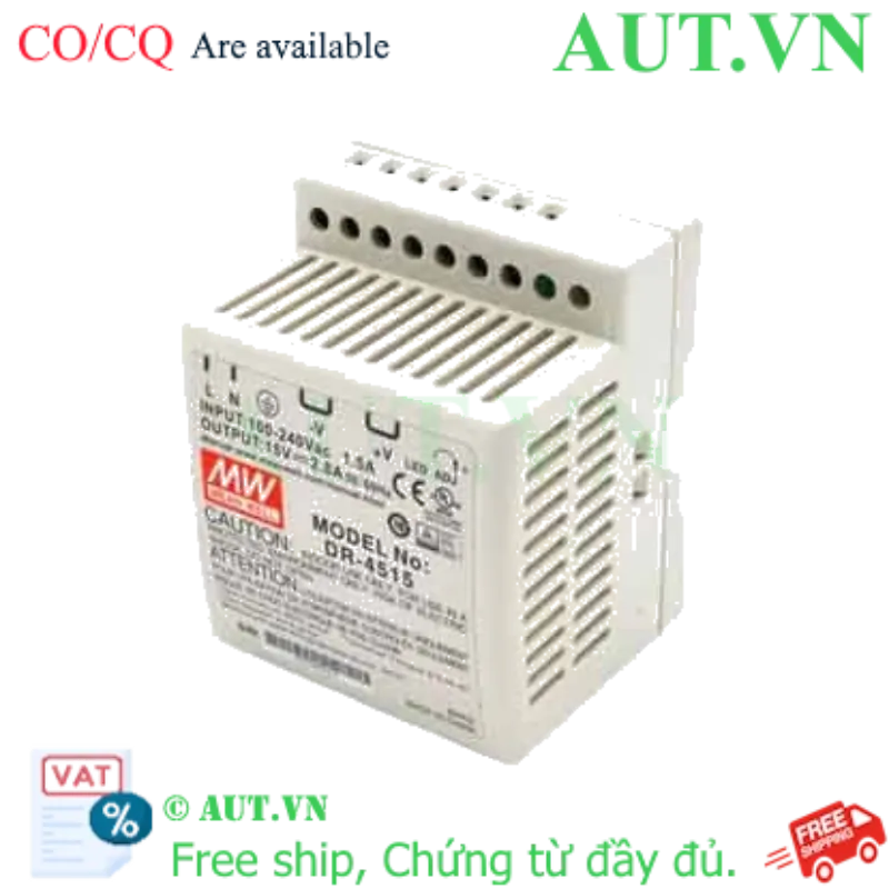 Ảnh của Bộ chuyển đổi nguồn 45W DR-45 series MEAN WELL DR-4515 