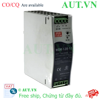 Ảnh của Bộ chuyển đổi nguồn công nghiệp 120W MEAN WELL WDR-120-12 