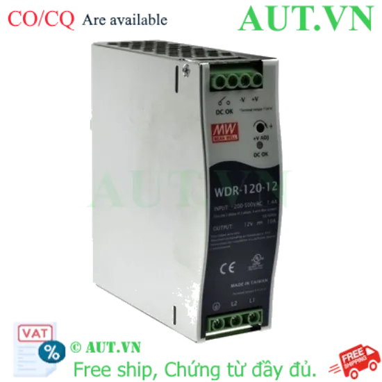 Ảnh của Bộ chuyển đổi nguồn công nghiệp 120W MEAN WELL WDR-120-12 