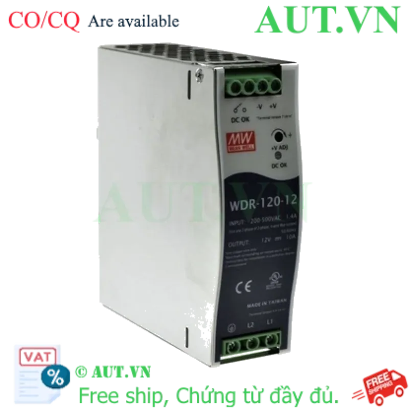 Ảnh của Bộ chuyển đổi nguồn công nghiệp 120W MEAN WELL WDR-120-12 