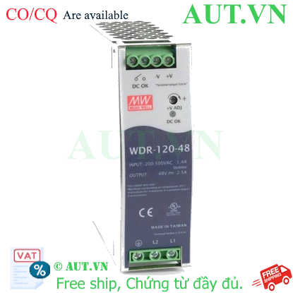 Ảnh của Bộ chuyển đổi nguồn công nghiệp 120W MEAN WELL WDR-120-48 