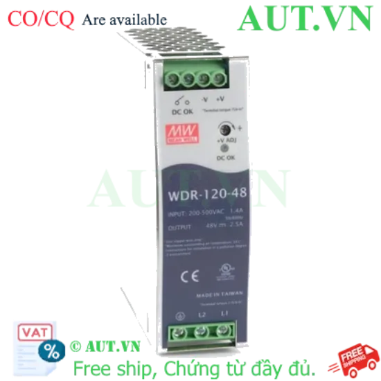 Ảnh của Bộ chuyển đổi nguồn công nghiệp 120W MEAN WELL WDR-120-48 