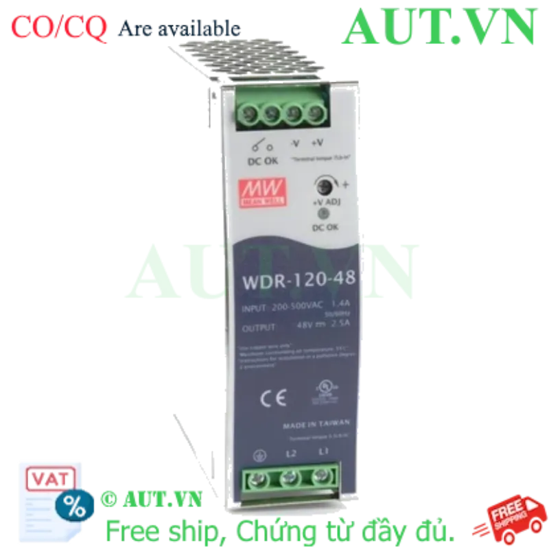Ảnh của Bộ chuyển đổi nguồn công nghiệp 120W MEAN WELL WDR-120-48 