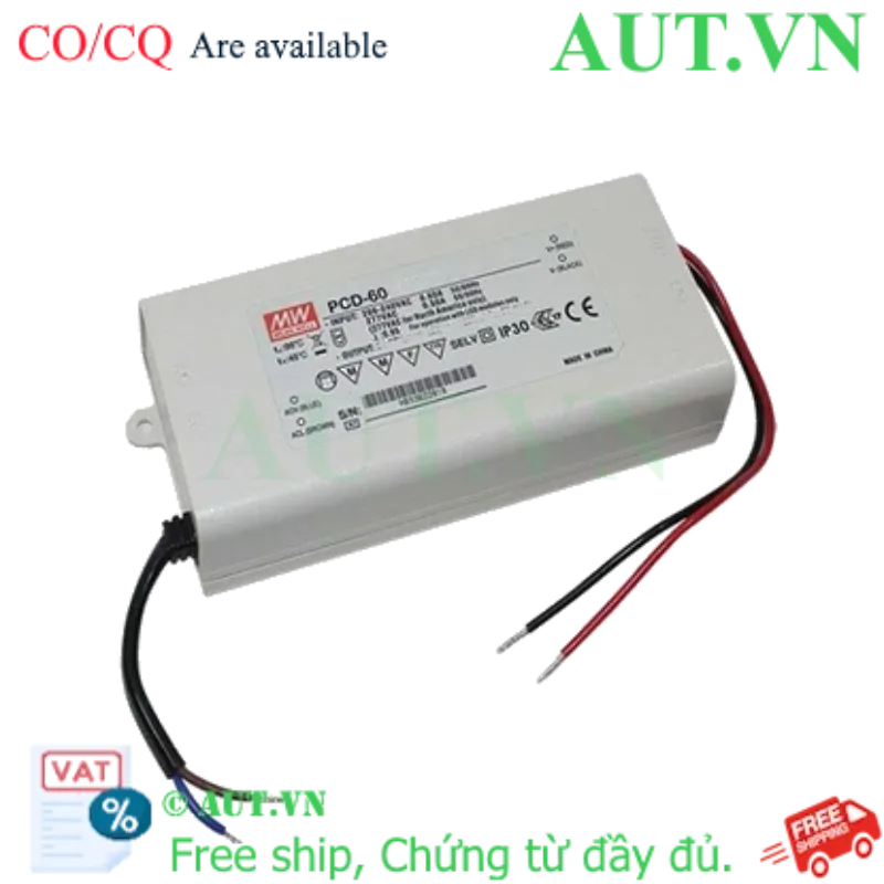 Ảnh của Bộ nguồn LED Meanwell PCD-60-500B (60W 70-108V 500mA)