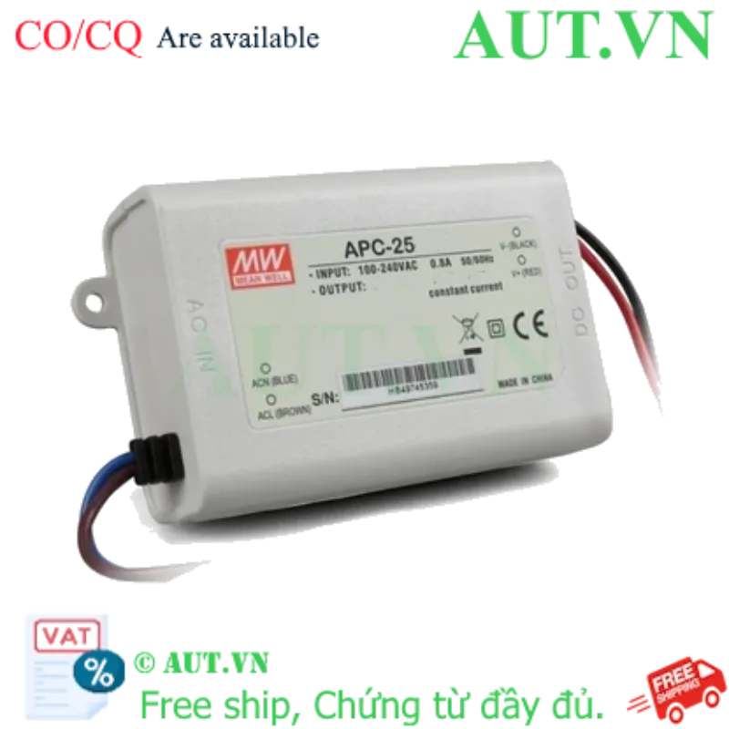 Ảnh của Bộ nguồn LED Meanwell PLD-25-350 (25W 36-58V 350mA)