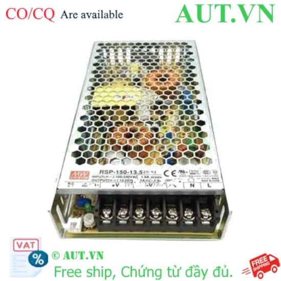 Ảnh của Nguồn 150W đơn đầu ra với chức năng PFC MEAN WELL RSP-150-13.5 