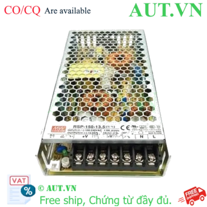 Ảnh của Nguồn 150W đơn đầu ra với chức năng PFC MEAN WELL RSP-150-13.5 
