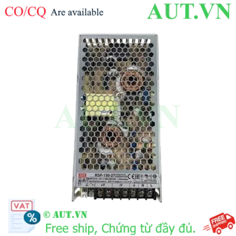 Ảnh của Nguồn 150W đơn đầu ra với chức năng PFC MEAN WELL RSP-150-27 