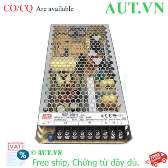 Ảnh của Nguồn 200W đơn đầu ra chức năng hiệu chỉnh hệ số công suất MEAN WELL RSP-200-4 