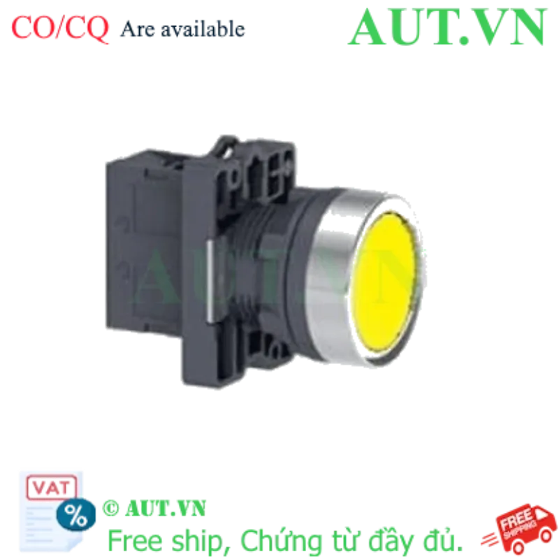 Ảnh của Nút Nhấn Nhả Schneider XA2EA51 22mm - 1NO, Màu Vàng, Đầu Phẳng Chính Hãng AUT VN