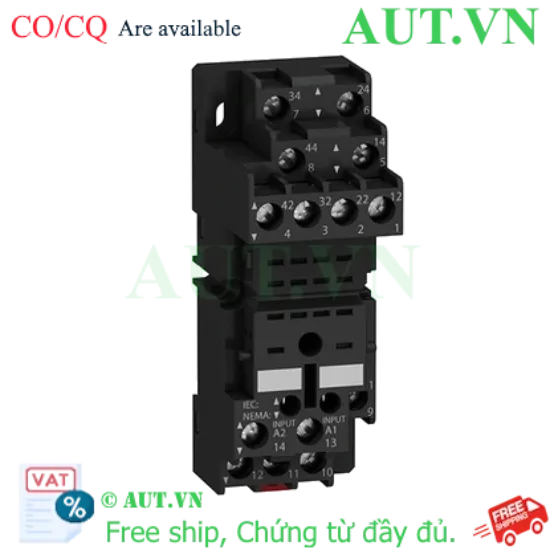 Ảnh của Đế Relay Schneider RXZE2M114 Chính Hãng | 14 Chân Dẹt, 10A, Gắn Thanh Ray DIN