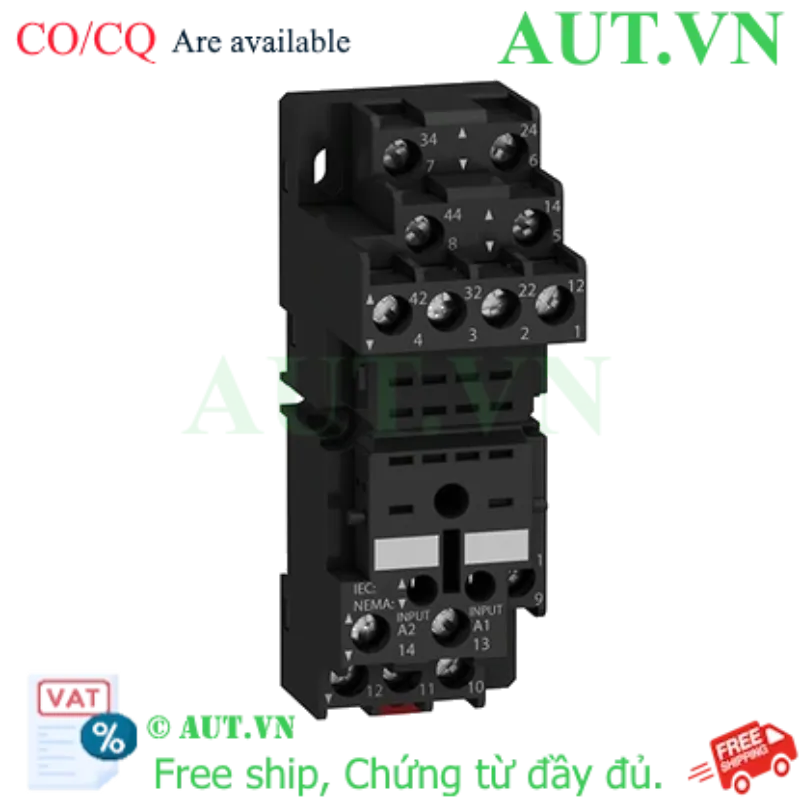 Ảnh của Đế Relay Schneider RXZE2M114 | 14 Chân Dẹt, 10A, Gắn Thanh Ray DIN