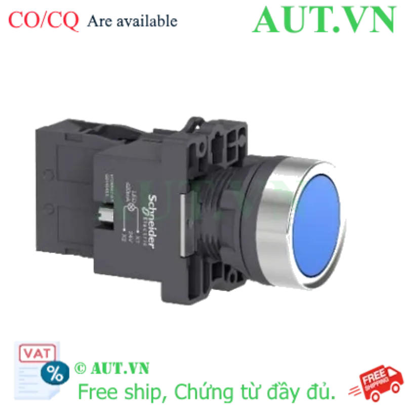Ảnh của Nút Nhấn Có Đèn Schneider XA2EW36M1 22mm - Nhấn Nhả, 1NO, Đèn Xanh IP66