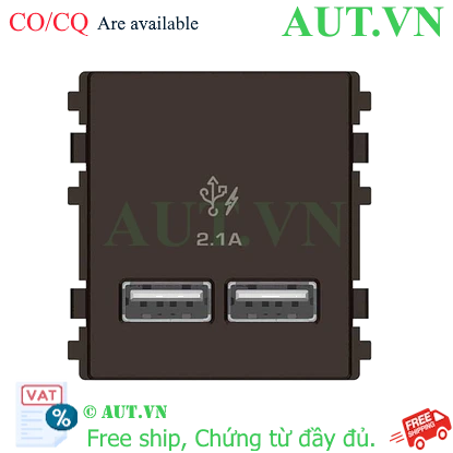 Ảnh của Ổ sạc USB 2.1A đôi Schneider 8432USB_BZ size M