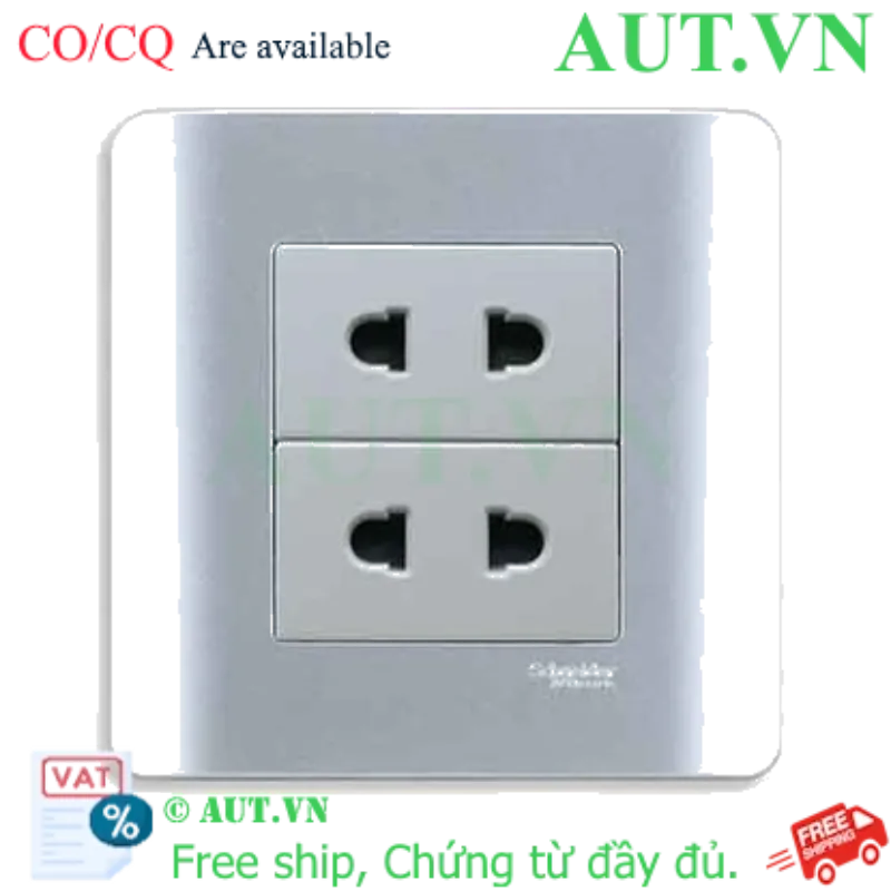 Ảnh của Ổ cắm đôi 2 chấu 10A Schneider E84426U2_SA_G19