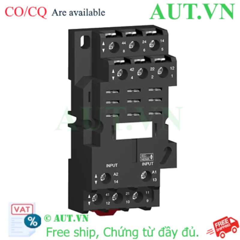 Ảnh của Đế Relay Schneider RPZF3 - 11 Chân Dẹt, 16A, Lắp Thanh Ray DIN | AUT VN