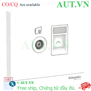 Ảnh của Ổ cắm TV và ổ cắm mạng cat6e Schneider E8332TVRJS6_WE_G19