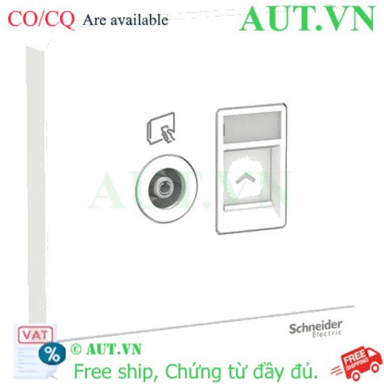 Ảnh của Ổ cắm TV và ổ cắm mạng cat5e Schneider E8332TVRJS5_WE_G19