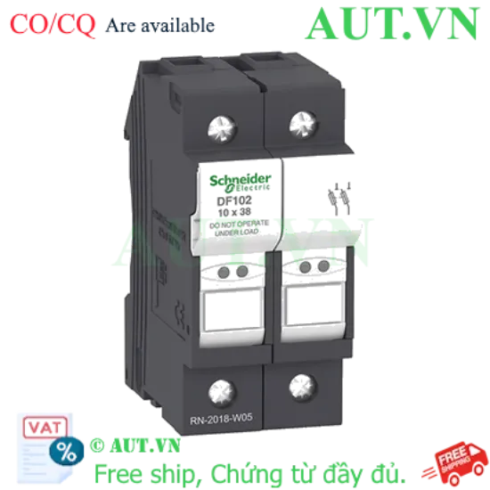 Ảnh của Đế Cầu Chì Schneider DF102 2P 32A 690V - Chuẩn 10x38mm, Lắp Ray DIN, Chống Cháy Cao Cấp
