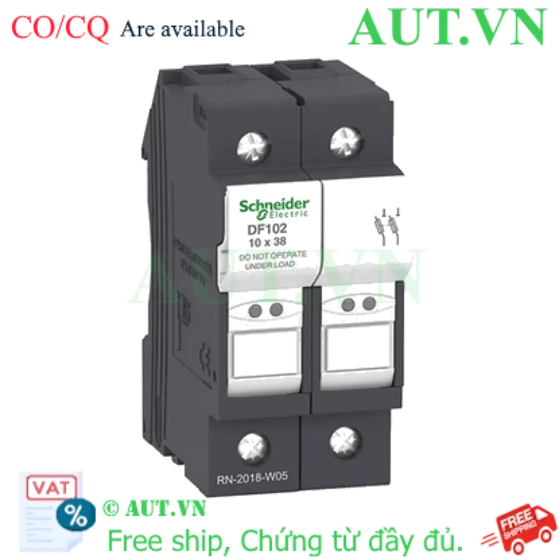 Ảnh của Đế Cầu Chì Schneider DF102 2P 32A 690V | Chuẩn 10x38mm, Chống Cháy - AUT VN