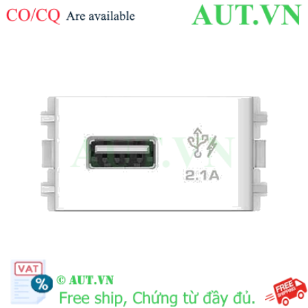 Ảnh của Ổ cắm sạc USB 2.1A đơn Schneider 3031USB_WE