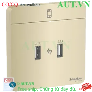 Ảnh của Ổ sạc USB đôi 2.1A Schneider E8332USB_WG_G19