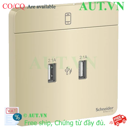 Ảnh của Ổ sạc USB đôi 2.1A Schneider E8332USB_WG_G19