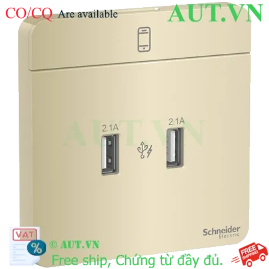 Ảnh của Ổ sạc USB đôi 2.1A Schneider E8332USB_WG_G19