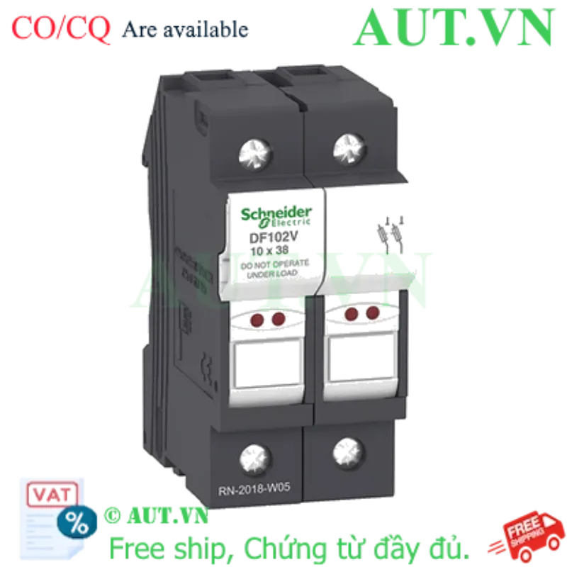 Ảnh của Đế Cầu Chì Schneider DF102V 2P 32A 690VAC - Có Đèn LED Báo Lỗi, Chuẩn 10x38mm | AUT VN