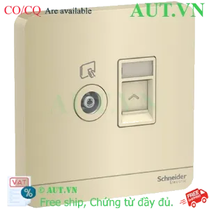 Ảnh của Ổ cắm TV và ổ cắm mạng cat5e Schneider E8332TVRJS5_WG_G19