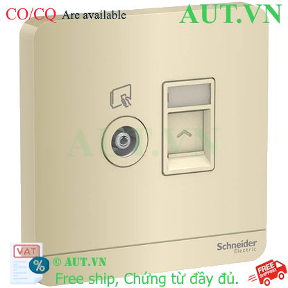 Ảnh của Ổ cắm TV và ổ cắm mạng cat5e Schneider E8332TVRJS5_WG_G19