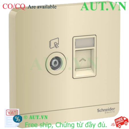 Ảnh của Ổ cắm TV và ổ cắm mạng cat5e Schneider E8332TVRJS5_WG_G19