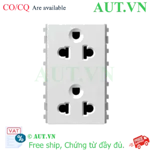 Ảnh của Ổ cắm đôi 3 chấu, size L Schneider 84426LUES2_WE_G19