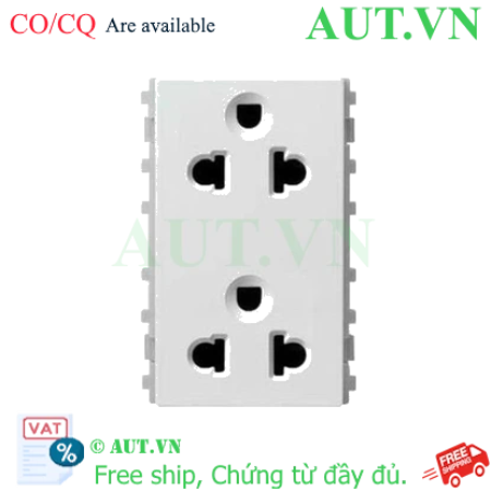 Ảnh của Ổ cắm đôi 3 chấu, size L Schneider 84426LUES2_WE_G19