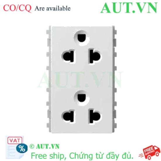 Ảnh của Ổ cắm đôi 3 chấu, size L Schneider 84426LUES2_WE_G19