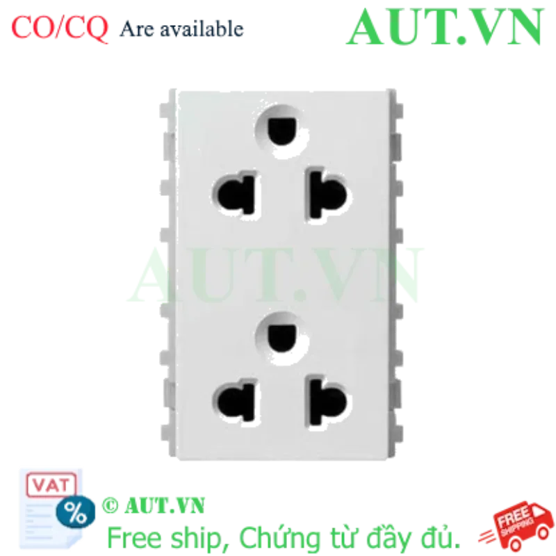 Ảnh của Ổ cắm đôi 3 chấu, size L Schneider 84426LUES2_WE_G19