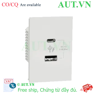 Ảnh của Ổ sạc USB type A+C 2.4A size 2S Schneider M3T_USB2_WE
