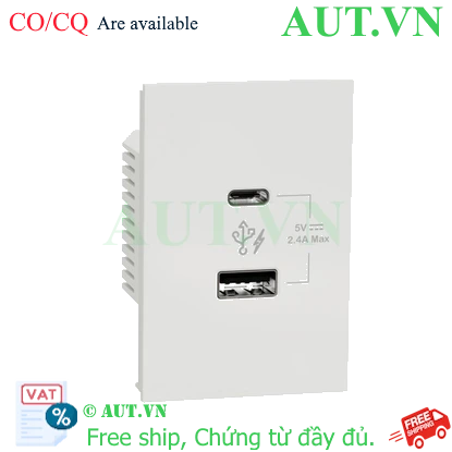 Ảnh của Ổ sạc USB type A+C 2.4A size 2S Schneider M3T_USB2_WE