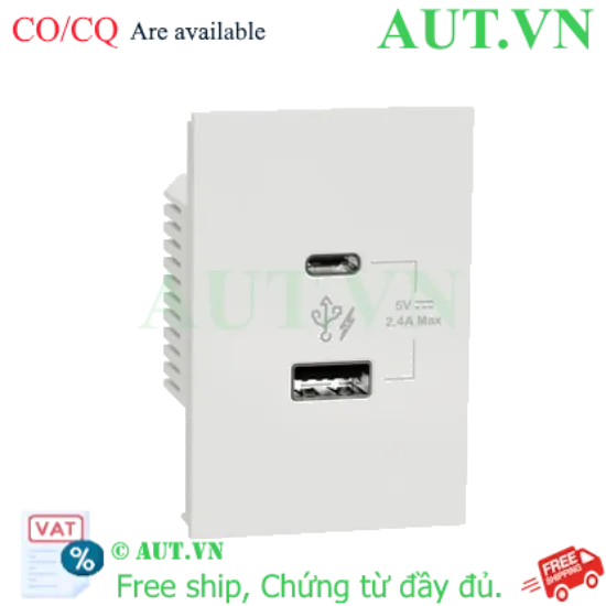 Ảnh của Ổ sạc USB type A+C 2.4A size 2S Schneider M3T_USB2_WE