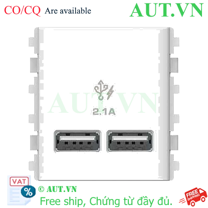 Ảnh của Ổ cắm sạc USB 2.1A đôi Schneider 3032USB_WE