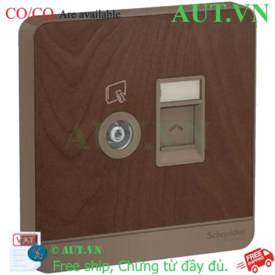 Ảnh của Ổ cắm TV và ổ cắm mạng cat5e Schneider E8332TVRJS5_WD_G19