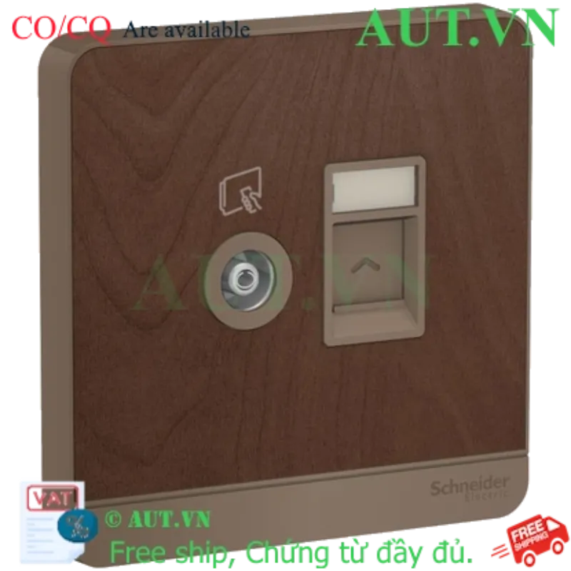 Ảnh của Ổ cắm TV và ổ cắm mạng cat5e Schneider E8332TVRJS5_WD_G19