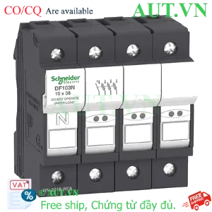 Ảnh của Đế Cầu Chì Schneider DF103N 3P+N 32A - Chuẩn 10x38mm, Lắp Ray DIN | AUT VN