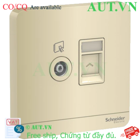 Ảnh của Ổ cắm TV và ổ cắm mạng cat6e Schneider E8332TVRJS6_WG_G19