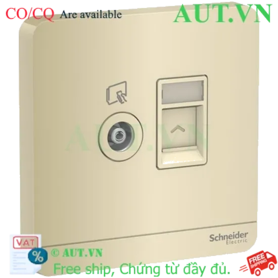 Ảnh của Ổ cắm TV và ổ cắm mạng cat6e Schneider E8332TVRJS6_WG_G19