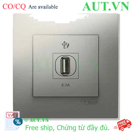 Ảnh của Ổ cắm sạc USB đơn 2.1A Schneider KB31USB_AS_G19